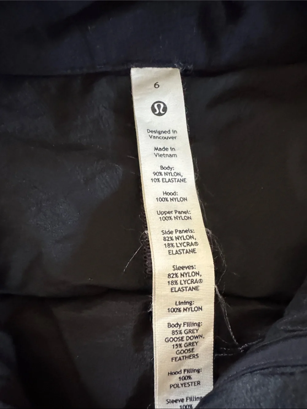Lululemon-Women's Down for It All Jacket-Coat-Black-Athletic Athleisure-Size 6